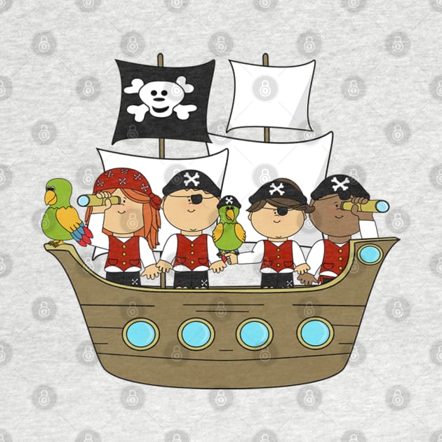 pirates on pirate ship by Brucento